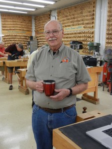 David Reilly, my esteemed assistant (steaming coffee) and also mallet maker