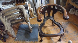 Antique cockfighting chair.