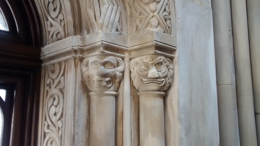More faces in capitals - Penrhyn Castle.