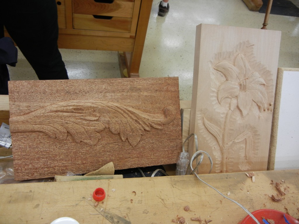 Completed carvings.