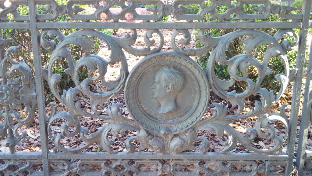 Cast Iron acanthus leaf on a gate.