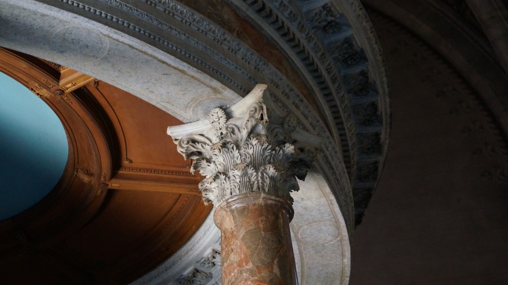 Interior marble capital in Como Cathedral, Lake Como, Italy