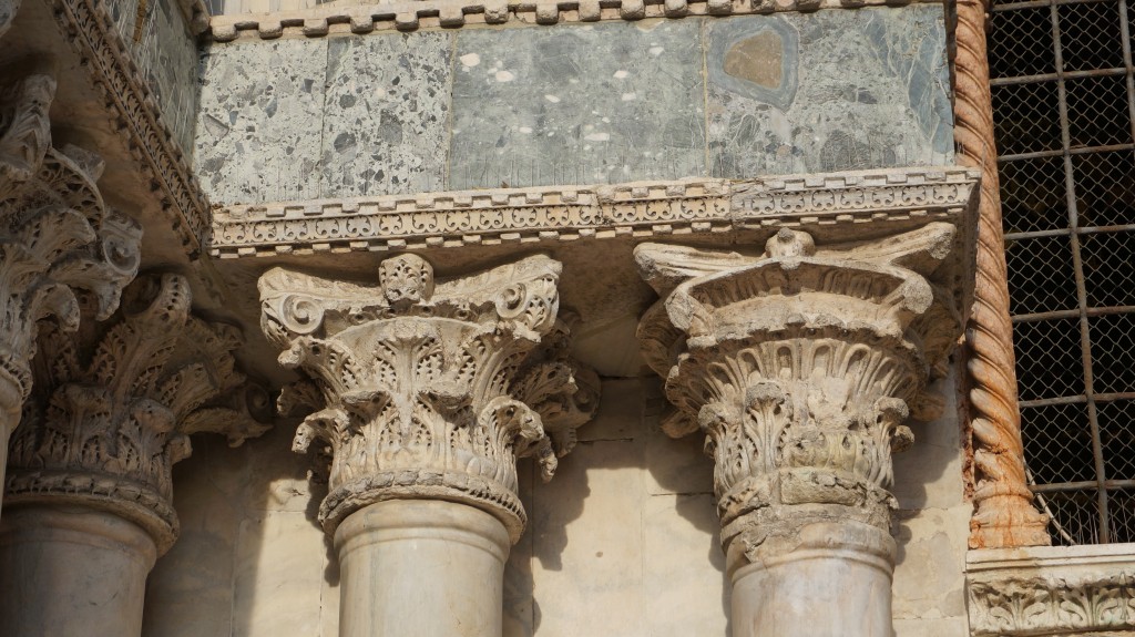 Different stone capitals, St. Mark's Cathedral, Venice, Italy