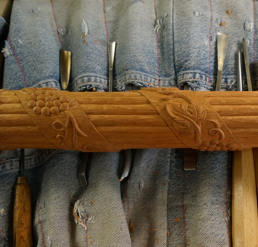 Carving a Grapevine, Ribbon, & Reeds on a Turning