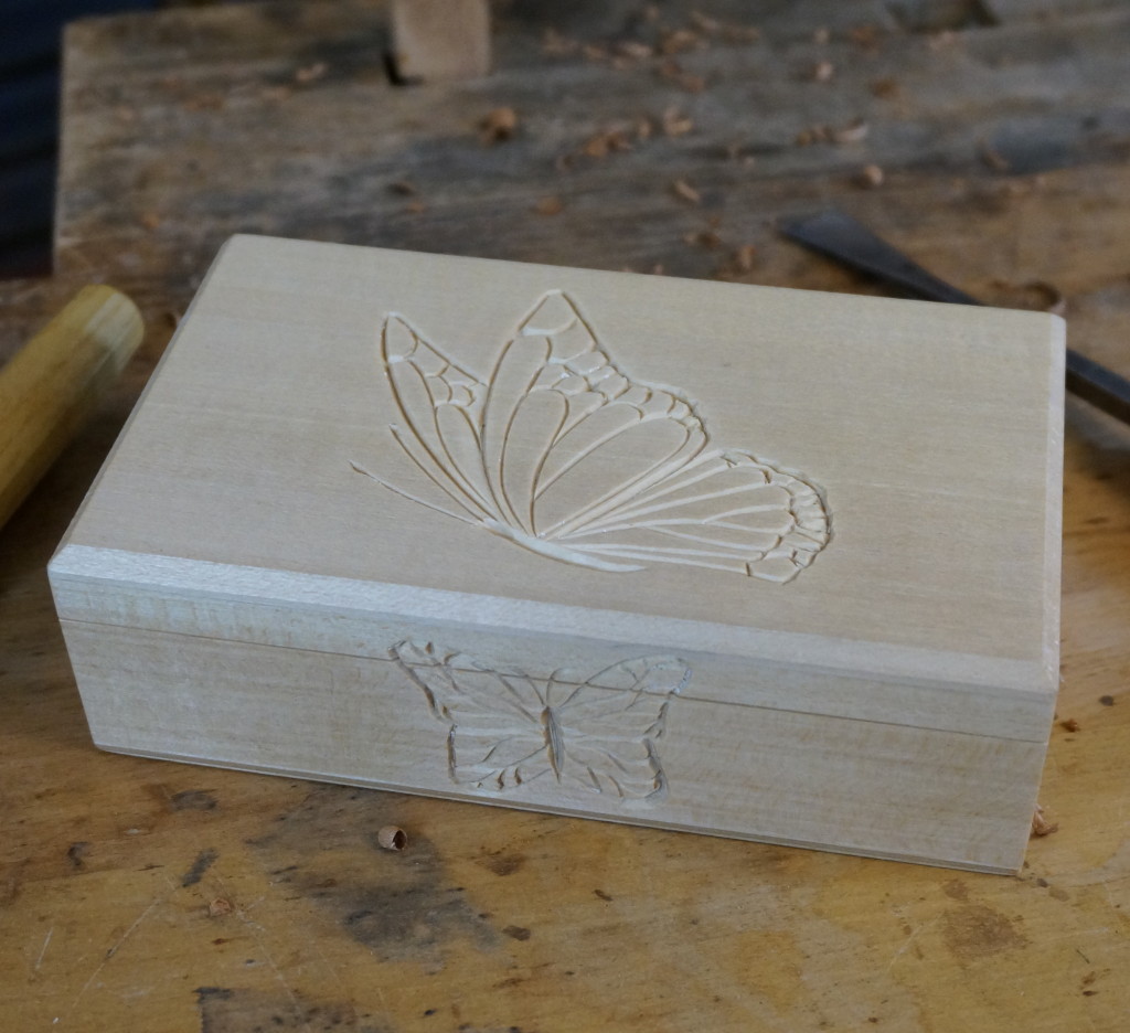 Carving Butterflies on a Keepsake Box