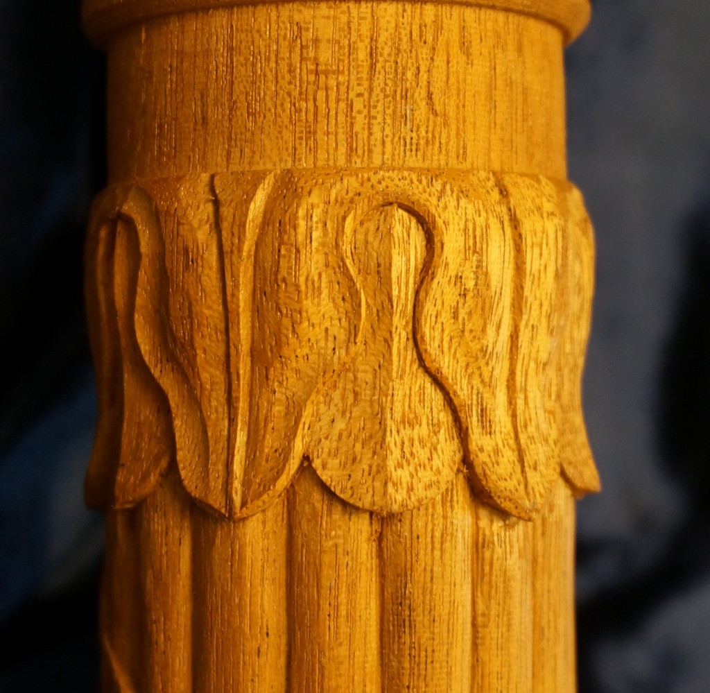 Carving Laurel Leaves on a Turning