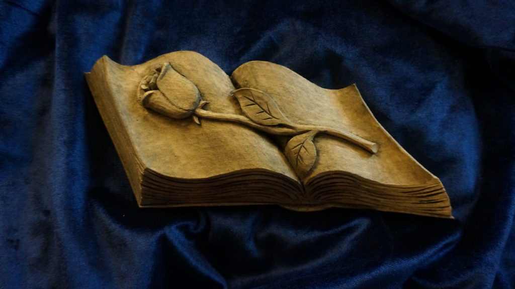 Carving an Open Book & Rose
