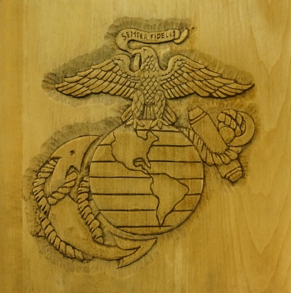 Carving the Marine Corps Emblem