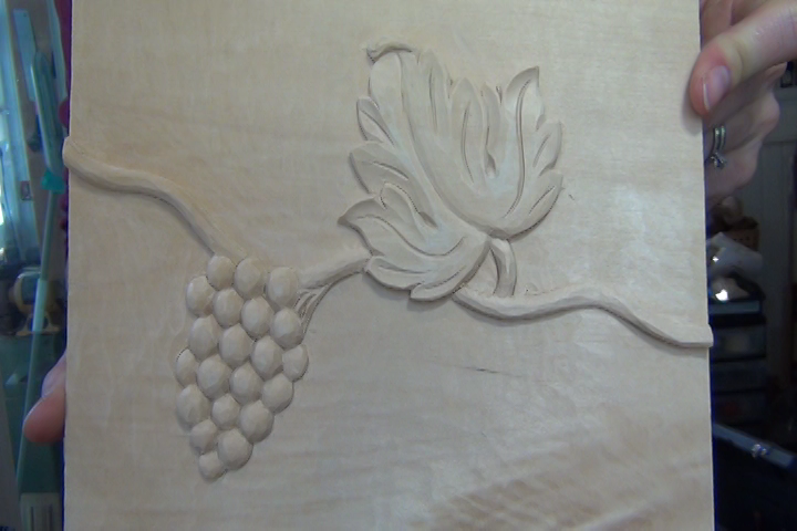 Carving a Grape & Leaf Design