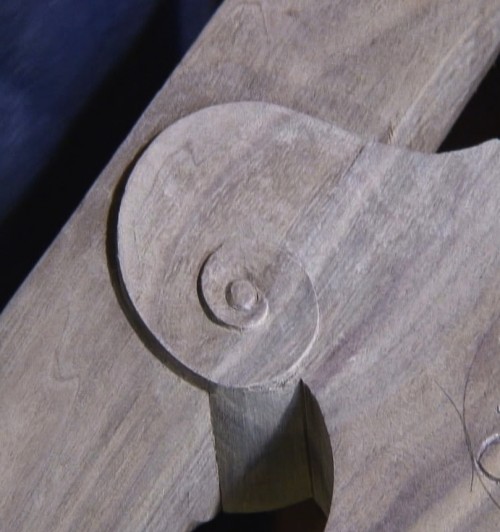 Carving a Scroll on the "Angry Swan" Chair