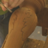 photo of carving on a turned post - 1